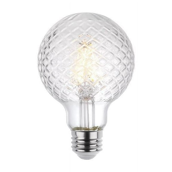 Westinghouse Lighting 5268000 5.5 Watt (40 Watt Equivalent) Cut Glass G25 Dimmable Clear Filament LED Light Bulb, Medium Base