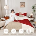 thumbnail image 3 of Homewish Minimalism Beige Red Twin Comforter Sets,Classic Abstract Geometric Bedding Set,Reversible,2-Piece,1 Comforter and 1 Pillowcase, 3 of 7