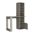 thumbnail image 4 of DUOSONG Computer Desk With Single Door Cabinet And 4-Tier Shelf Bicknell, Light Gray Finish Light Gray Particle Board Furniture Office Desks & Work Surfaces, 4 of 7
