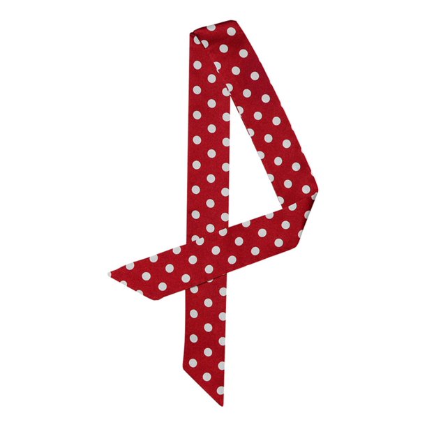 INSPIRE CHIC Bufanda delgada de seda con lunares, cinturón, larga y estrecha, accesorio para el asa del bolso Rojo L