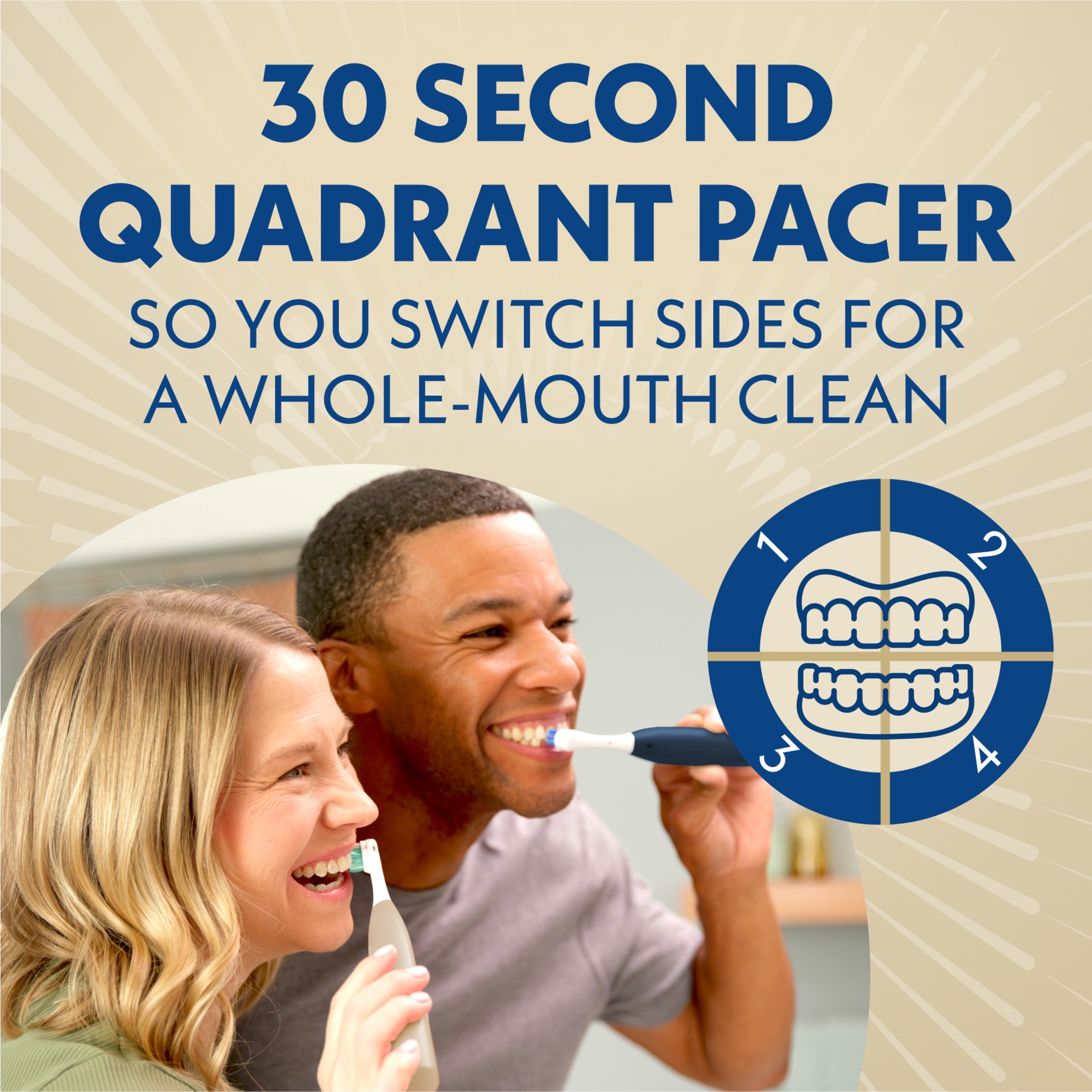 Spinbrush Smart Clean Battery Powered Electric Toothbrush, Soft Bristles, Champagne