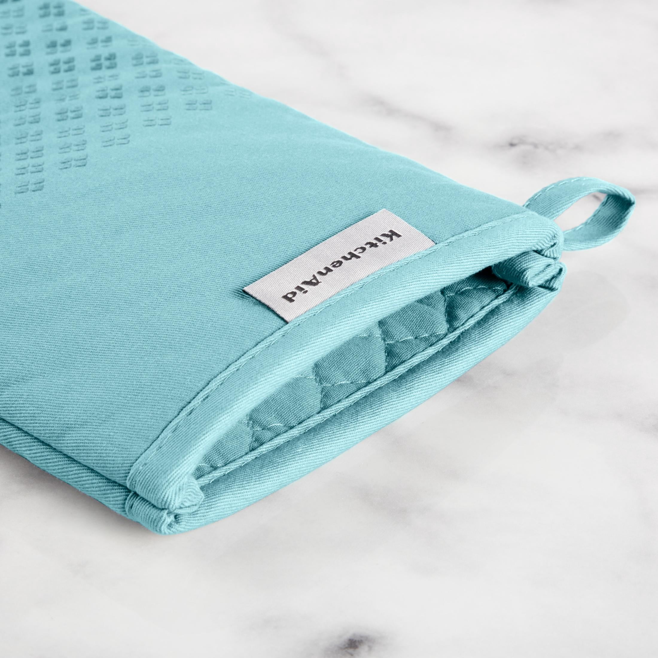KitchenAid Asteroid Oven Mitt Set, Mineral Water Aqua, 7"x12.5", Set of 2