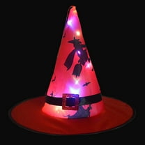 Hwkond Halloween Witch Hats, Halloween Glowing Hat Children Adult Party Dance Up Witch Hat,A