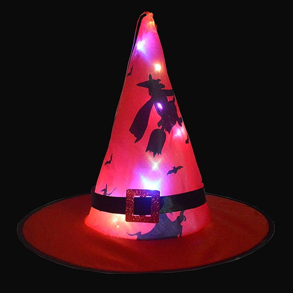 Moocorvic Halloween Glowing Hat Children Adult Party Dance Party Dress Up Witch Hat