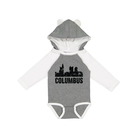 

Inktastic Columbus Skyline Grunge Gift Baby Boy or Baby Girl Long Sleeve Bodysuit