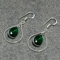 thumbnail image 3 of Chrome Diopside Pear Shape Drop Dangle Gemstone Handmade Jewelry Earrings 1.70", 3 of 3