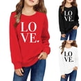 thumbnail image 4 of Atogsazn Toddler Kids Valentine's Day Sweatshirt Children Printed Crewneck Long Sleeve Sweatshirts Fashion Clothes 15-White 9-10 Years, 4 of 4