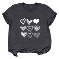 thumbnail image 1 of Fvwitlyh Chemise Cœur Femme Décontractée Imprimé Tournesol Manches Courtes Col Rond T-Shirt Ample Blouse Hauts Gris Foncé,m, 1 of 5
