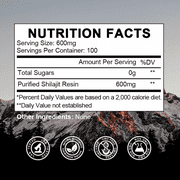 Beau 600mg Shilajit Supplement - Natural Himalayan Organic Shilajit Resin with Maximum Potency - Support for Focus & Energy, Immunity - 60g (2.1 oz)