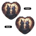 thumbnail image 2 of Uemuo Romantic Rose Animal Couple Print Compact Portable Pocket Makeup Mirror - Leather Cover, Elegant Travel Cosmetic Mirror for Purse, Pocket, and Handbag-Heart Shape, 2 of 9