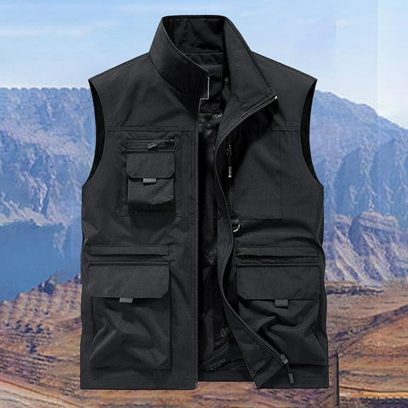 Yaoyar Fishing Vests for Men Quick Dry Utility Vest Summer Outdoor Lightweight Cargo Safari Hiking Gear Travel with Pocket