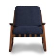 thumbnail image 5 of Grain Wood Furniture Solid Wood Mid Century Rocking Chair with Indigo Blue Cushions, 5 of 6