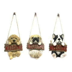 

15PC Infinity Infinity - CA105224 - Polyresin Assorted 6.5 in. H Welcome Dog Wall Hanging Decor