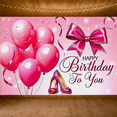 thumbnail image 6 of Pink Balloon Bow High Heel Themed Happy Birthday Banner Party Decoration Photography Props Backdrop for Girls Birthday Party Celebrations Photo Booth Decor Background Supplies, 6 of 6