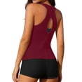 thumbnail image 5 of Yievot Womens 3 Piece Sporty Bathing Suits Swim Tank Tops & Boy Shorts & Bras Modest Tankini Swimsuits, 5 of 7