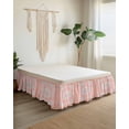 thumbnail image 2 of Pink Boho Wrap Around Bed Skirts for King Bed 16" Drop,Bed Skirt with Adjustable Elastic Belt Dust Ruffle Bed Valance for Bedroom Hotel Vintage Abstract Tribal Decorative Oriental Bed Frame Cover, 2 of 7