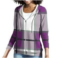 thumbnail image 5 of BXINGOHAI Women's Fleece Lined Zip Up Hoodies Casual Hooded Jacket Workout Full Zip Sweatshirts Pocket Coats Purple,L, 5 of 7