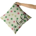 thumbnail image 3 of St Patricks Pillow Covers 18x18 Set of 2 St. Patrick''s Day Pink Green Colorful Lucky Clover Throw Pillows Spring Themed Shamrock Decorative Pillowcase Rustic Cotton Cushion Cover for Couch Sofa Bed, 3 of 6