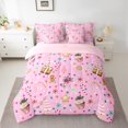 thumbnail image 2 of Homewish Cute Gingerbread Man Bedding Comforter Set 7pcs, Yummy Christmas Cake King Bedding Sets, Cartoon Polkadots Reversible Bed Sheets, Breathable Home Decor, 2 of 7