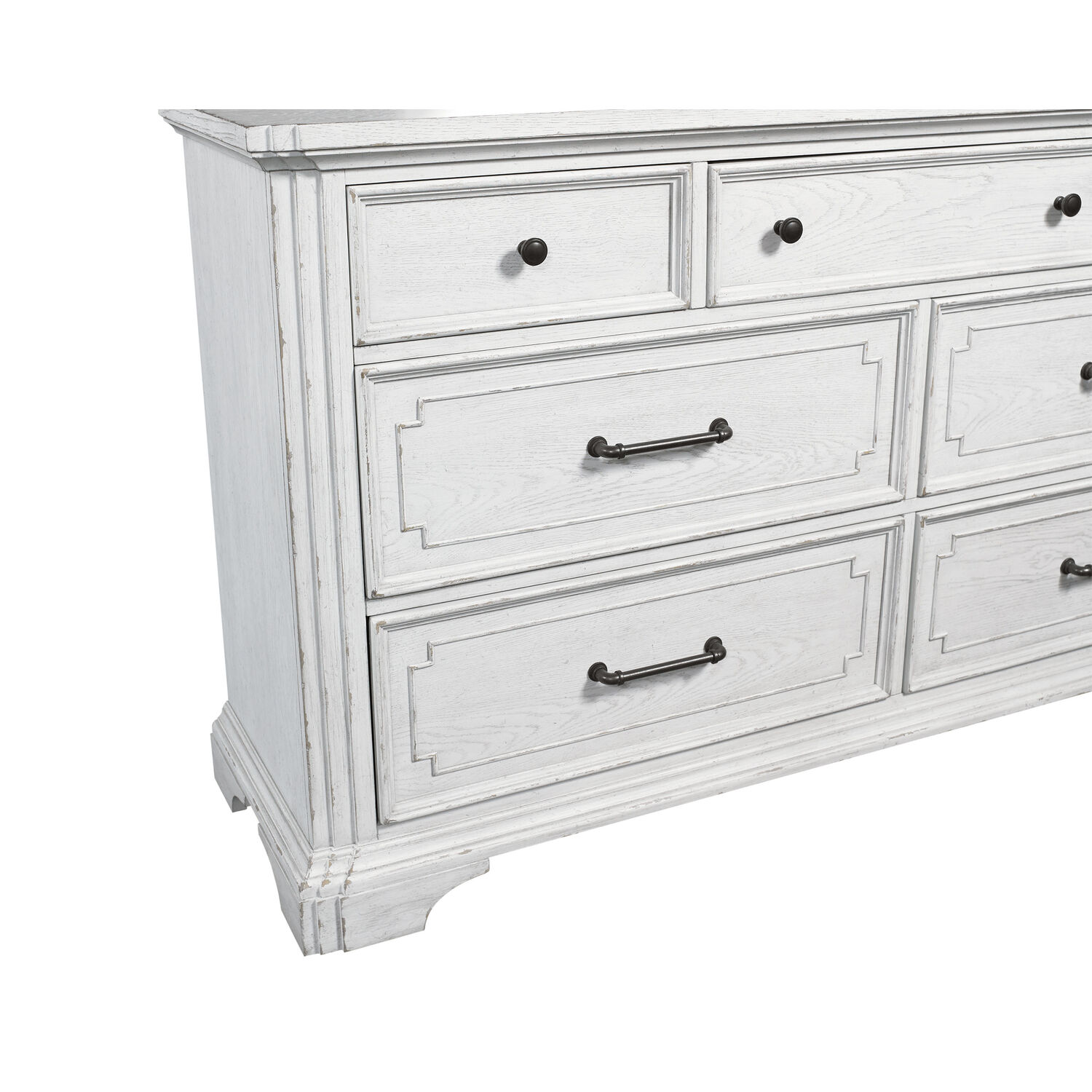 Alpine Furniture Clara Wood 7 Drawer Dresser in White