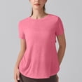 thumbnail image 7 of Tqcoqu Open Back Workout Tops for Women,Casual Short Sleeve Crew Neck Loose Athletic Gym Yoga Tshirts Clothes,Hot Pink Women's S-XL, 7 of 7