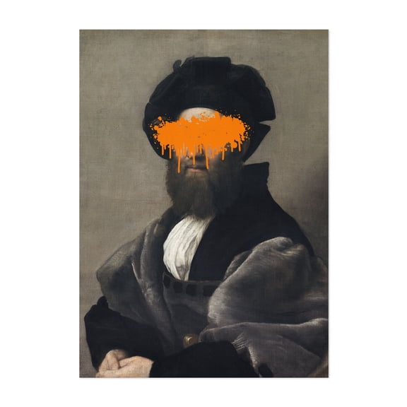 Renaissance Orange Splash - Photography Modern Art Surrealism Pop Art Abstract Graffiti Humor Unframed Wall Art Print 4 x 6 inches