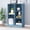Bright Blue, variant on IOTXY Simple Bookcase with Base - 3 Tier 5 Cubes Freestanding Low Display Cabinet, Warm White