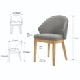 thumbnail image 6 of Kings Brand Furniture Casper Round Dining Set – 5-Piece Space-Saving Kitchen Table Set with 48" Natural Wood Table & 4 Grey Upholstered Chairs, 6 of 6