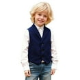thumbnail image 3 of Utlike Boys Top Children'S Suit Vest Formal Dress Gentleman'S Vest Elegant Tuxedo Vest Flower Boys Vest Navy Leisure Tee For Daily Wear , 13 Years-14 Years, 3 of 7