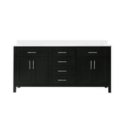 OVE Decors Tahoe 72 Espresso Vanity with White Cultured Marble Countertop