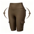thumbnail image 5 of High Waist Cargo Biker Shorts For Women Summer Fall Tummy Control Athletic Workout Yoga Shorts, S-XXL, 5 of 6