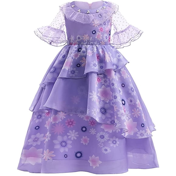 Costume de Fille Robe Cosplay Princess Isabella Madriga Halloween Déguisement avec Gl