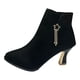 thumbnail image 1 of NECHOLOGY Botas Mujer Adulto Femenino Zapatos Botines mujer Mujer Estrella Borla Decorativa Felpa Tacones Negro Clásico Versátil Tacón Puntiagudo Corto Tobillo Botas (Black, 7), 1 of 7