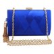thumbnail image 3 of Bolso de noche de seda con borla elegante para mujer con correa de cadena Zulema  Elegante bolso de mano con borla, 3 of 7