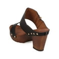 thumbnail image 3 of New Women Nature Breeze Vint-03 PU Open Toe Zipper Studded Wooden Platform Slide, 3 of 5