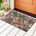 thumbnail image 2 of YFYANG 36"x24" Non-Slip Flannel Carpet Doormat, Living Room Bedroom Office Decorative Area Rugs, Indoor Abstract Vintage Floral Graffiti Floor Mats, 2 of 7