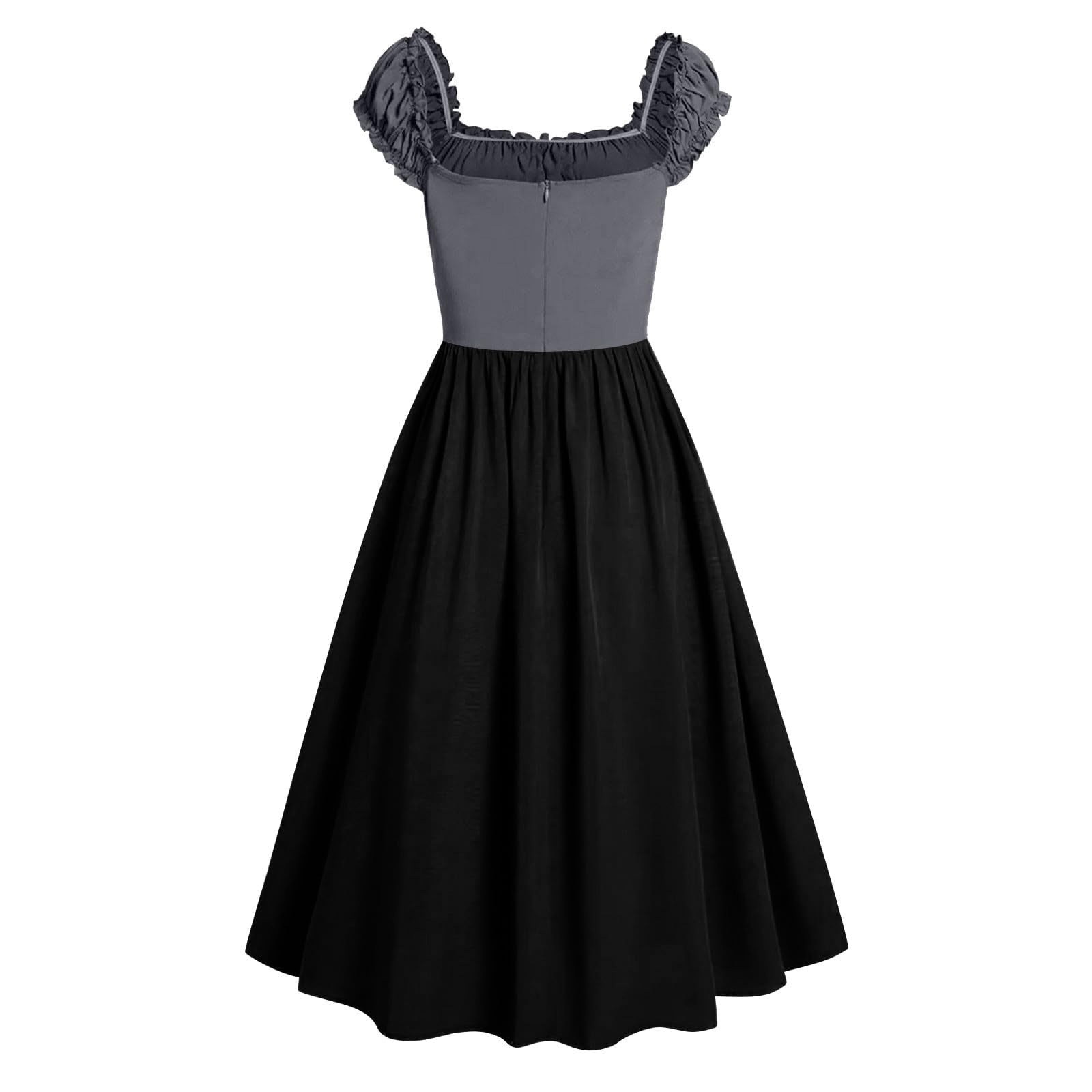 Corset Dress for Women Medieval Renaissance Lace Up Ruffled Sleeveless Gohtic Dresses Halloween Cosplay Costume