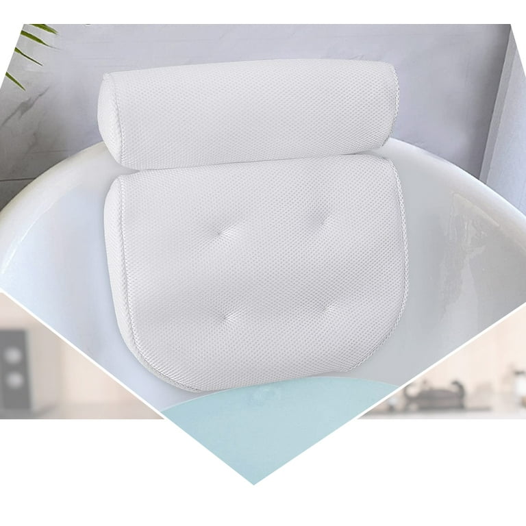 SAWAKE Bath Pillow Luxury Bathtub Pillow, Ergonomic Bath Spa Pillows with 7  Non-Slip Suction Cups, for Neck and Back Support, Bath Tub Pillow Rest 3D  Mesh Breathable Bath Accessories for Women 