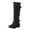 Black, variant on Women's Knee High Boots Retro Heel Booties Stylish Footwear for Women Footwear
