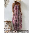thumbnail image 6 of Women's Full Size Printed Scoop Neck Maxi Cami Dress 100% Polyester Lightweight Flowing For Elegant Weather Daily Wear, 6 of 12