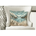 thumbnail image 5 of Ambesonne Lake Throw Pillow Cover Pack of 2, Calm Mountains Scenery Botany, 2 Pcs-24" x 24", Pale Teal Tan and Brown, 5 of 5
