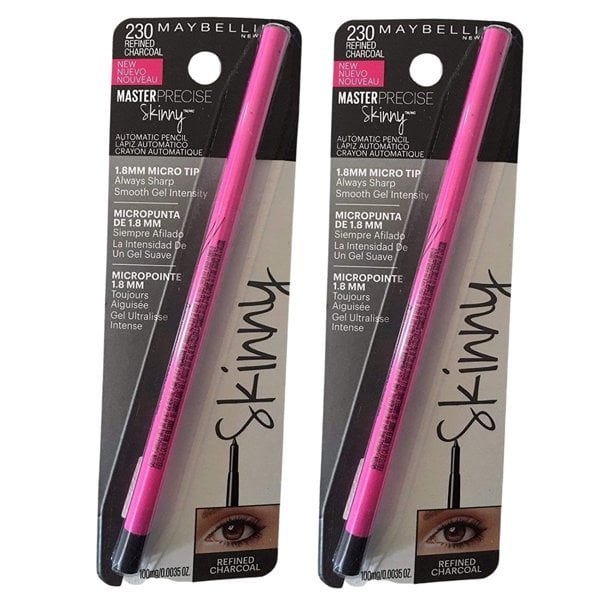 Pack of 2 Maybelline Master Precise Skinny Automatic Pencil, Refined Charcoal # 230