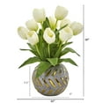 thumbnail image 2 of Nearly Natural Tulip Artificial Arrangement in Decorative Vase, 2 of 4