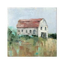 Stupell Industries Rustic Barn Painting Landscape Painting Gallery Wrapped Canvas Art Print Wall Art, 36 x 36