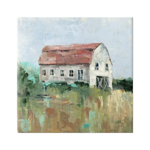 Stupell Industries Rustic Barn Painting Landscape Painting Gallery Wrapped Canvas Art Print Wall Art, 36 x 36