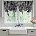 thumbnail image 4 of Black Striped Balloon Curtains 63 Inch Length for Living Room/Bedroom, Retro Wave Lines Texture Simple Rod Pocket Privacy Door Curtains Decorative Tie Up Shade for Window 52"x63", 4 of 8