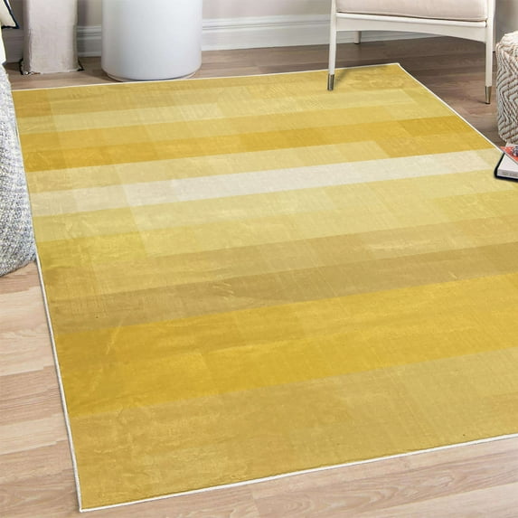 Palette Decorative Rug, Abstract Vortex Swirls and Shapes Pattern Vibrant Pastel Color Gradients, Quality Carpet for Bedroom Dorm and Living Room, 6 Sizes, Mustard White, by Ambesonne