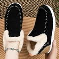 thumbnail image 6 of SACFOF Womens Winter Flat Fluffy Snow Boots,Warm Faux Fur Lining Anti-Slip Slip on Loafer Casual Outdoor Plush Short Booties, 6 of 6