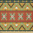 thumbnail image 2 of Ambesonne Abstract Fabric by the Yard Microfiber, Geometric Bohemian Motifs, 10 Yards, Seafoam Orange Indigo, 2 of 2