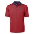thumbnail image 2 of Men's Cutter & Buck  Red/Navy Ole Miss Rebels Big & Tall Virtue Eco Pique Micro Stripe Recycled Polo, 2 of 3